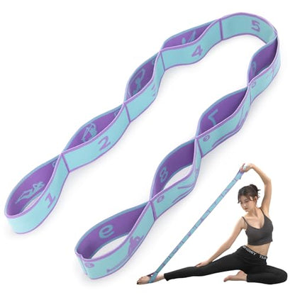 Yoga Stretching Strap for Dance Pilates Gymnastics, Elastic Flexible Training Tool for Women Men
