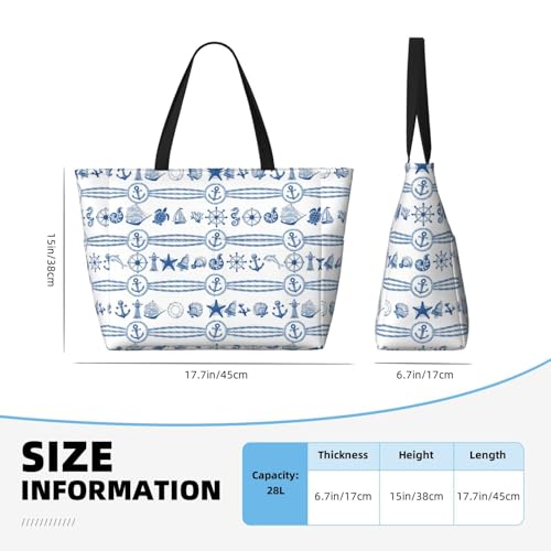 Large Beach Bag for Women Waterproof Foldable Travel Shoulder Tote Bag with Pocket for Weekender Pool Vacation - color: Cruise White