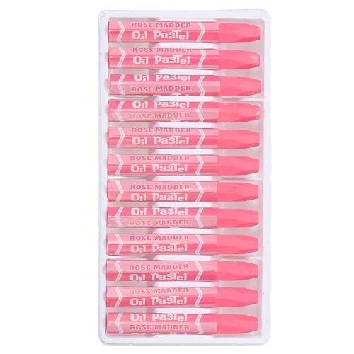 PATIKIL Rose Red Oil Pastels, 12Pcs Soft Oil Crayons Vibrant and Creamy Pastels Stick Art Supplies for Art Painting Drawing Blending Graffiti for Artists Beginners - color: Rose Red