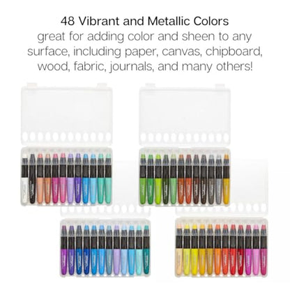 KINGART Mixed Media Gel Stick Crayons, Vibrant, Set of 48-Colors | Water-Soluble Gel Crayons, Smooth Blend, Works on Paper, Wood & Canvas, Odorless, Non-Toxic, Storage Case Included