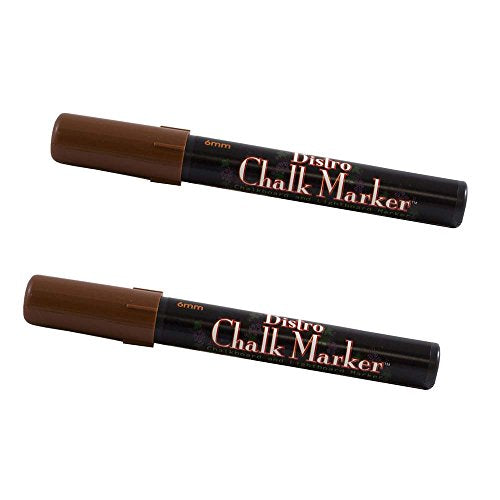 JAM PAPER Dustless Erasable Chalk Markers - Broad Point Liquid Chalk Marker - Brown - 2/Pack - color: Brown