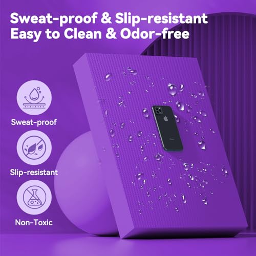 Large Thick Balance Pad Non-Slip Stability Trainer Yoga & Pilates - color: Purple