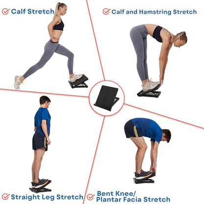 Adjustable Slant Board for Calf Stretching - Calf Stretcher Slant Board | Non-Slip Foot Incline Board - Portable Stretch Board Equipment for Ankle, Achilles Tendon, Knee, Posture Exercise