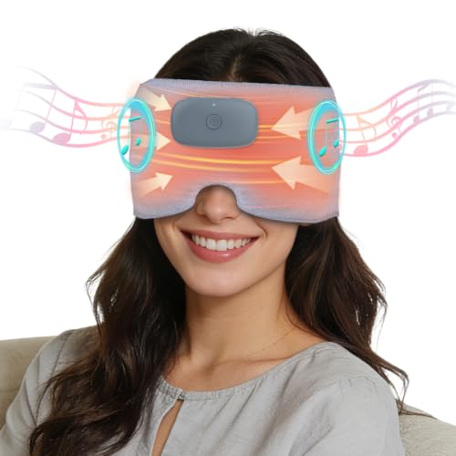 Heated Bluetooth Eye Mask for Sleep, Dry Eyes & Relaxation - color: Light Gray