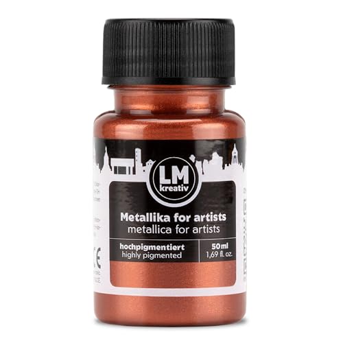 Metallic Acrylic Paint 1.69 fl oz - Copper - Premium Metallic Paint for Artists and Crafters. High Coverage, Lightfast & Durable. Ideal for Canvas, Wood, Ceramic & More - color: Copper