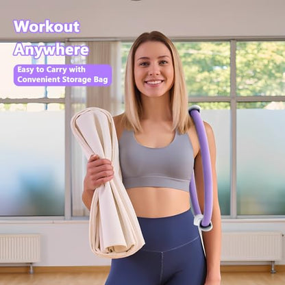 14" Pilates Ring - Magic Circle for Inner Thigh, Arm & Core Toning | Anti-Bend Foam Handles | Home Fitness Gear for Women