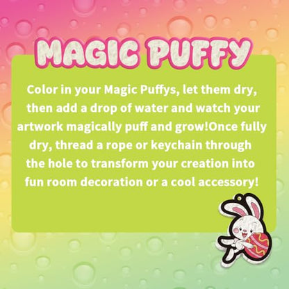 Artnedu Magic Puffy Paint 3D Art,Cute Bunny Theme,Ages 4-10 | Mess-Free Paint by Number Craft for Kids,DIY Color & Inflate Activity, Creative holiday gifts suitable for boys and girls - color: Easter