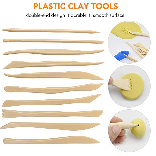 LotFancy 30PCS Clay Tools Kit for Beginners, Polymer & Air Dry Clay Sculpting Tools with Carrying Pouch, Pottery Ceramic Modeling Carving Tools Set for Adults Kids Art Crafts