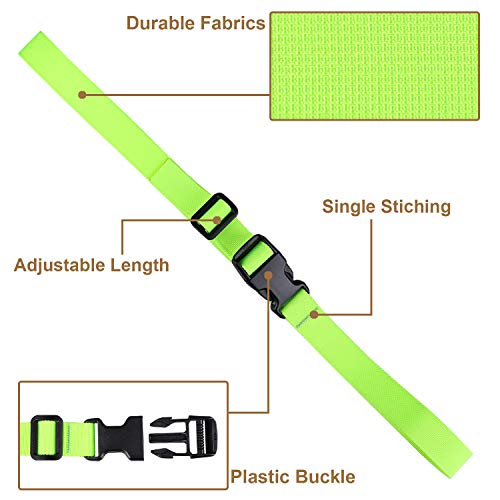 MAGARROW 24" 40" 60" 100" Strap Buckle Packing Straps Adjustable 1-Inch Belt - color: Neon Green (4-Pack), size: 1" Wide - 40" Long