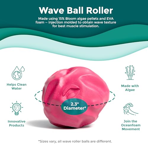 Oceanfoam Wave Massage Ball Roller – Textured Lacrosse Ball for Plantar Fasciitis Relief, Muscle Knot Therapy, Myofascial Release – Travel Size Tool for Feet, Neck, Back Pain (Hot Pink) Pack of 3 - color: Pack of 3 (Hot Pink)