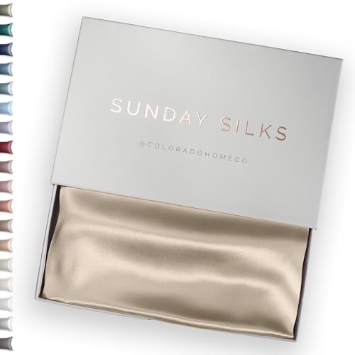 SUNDAYSILKS™ 100% 멀베리 실크 베개 커버, 머리카락과 피부를 위한 실크 베개 커버, 새틴 베개 커버보다 우수함, 지퍼 포함, 표준, 퀸, 킹 사이즈, 주름 방지, 냉각, 미끄럼 방지 실크 베개 커버 - color: 귀리 밀크, size: 1 Pack Standard Pillowcase (20" x 26")