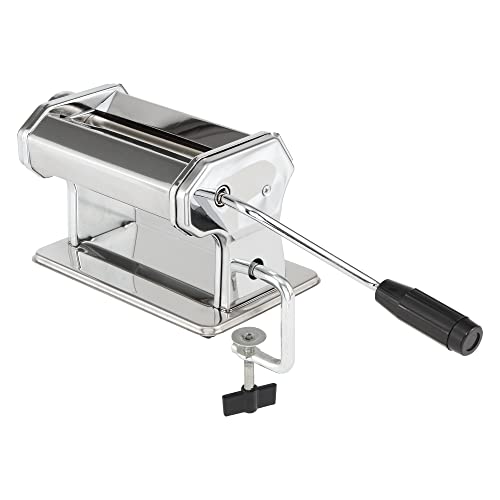 Creative Mark Clay Conditioning Pasta Machine - 9 Adjustable Thickness Settings, Smooth Polymer Clay Roller, 5.5" Wide Opening for Conditioning and Marbling, Non-Skid Feet and Surface C-Clamp