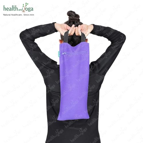 HealthAndYoga(TM) Yoga Sand Bags - Double Bag with Inner Waterproof Bag - Prop for Adding Weight and Support (Purple) - color: Purple