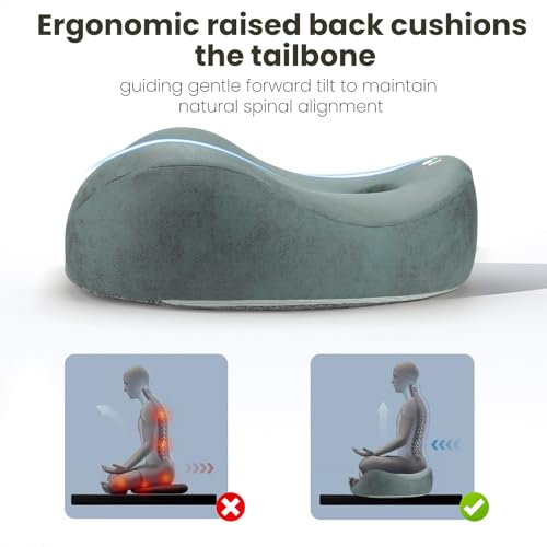 Meditation Cushion Memory Foam Floor Pillow for Cross Legged Sitting - color: Bule