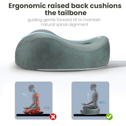 Meditation Cushion Memory Foam Floor Pillow for Cross Legged Sitting - color: Bule