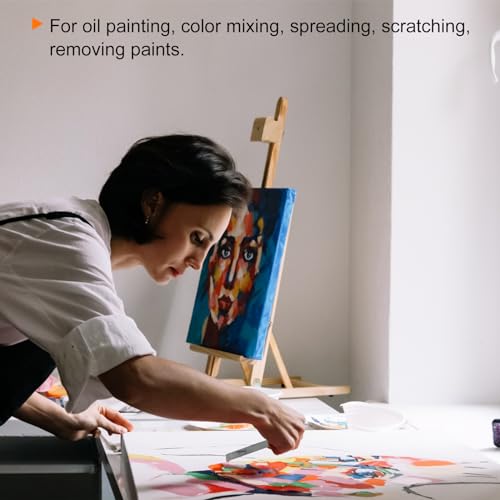 HARFINGTON 9pcs E1-E9 Painting Palette Knife Set Stainless Steel Art Spatula Painting Pallet Knives Scrapers Tools with Plastic Handle for Acrylic Oil Canvas Mixing Spreading
