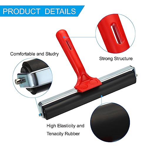 PATIKIL 8 Inch Rubber Roller Brayer, Anti Skid Hard Rubber Roller Tools for Wallpaper Art Craft Printing Printmaking Ink Stamping Tape Construction - size: 8 Inch