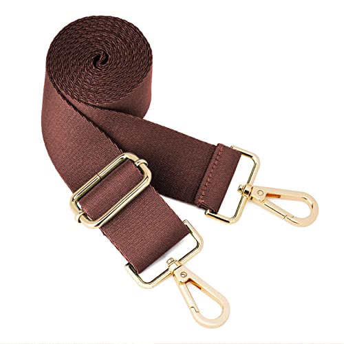 ZOOEASS Wide Shoulder Strap (Solid),Adjustable Replacement Belt Crossbody Canvas Bag Handbag - color: Chocolate