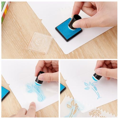 WEBEEDY 52 Pcs Flowers & Plants DIY Sponge Finger Painting Set, Funny Finger Daubers Kit with Sponges, Ink Pads, PET Stencils, Blank Cards & Envelopes for Adults Handmade Art Drawing Supplies