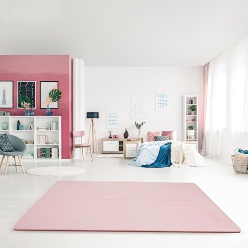 Gogokiwi Large Yoga Mat (6'x4') – 1/4" & 1/2" Thick Exercise Mats for Home Workout, Extra Wide Workout Mats for Home Gym, Yoga, Pilates, Stretching, Floor & More - color: Soft Pink, size: Extra Cushion (1/2 Inch Thick)
