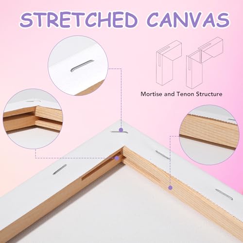 ESRICH Stretched Canvas for Painting, 2 Pack 8x10 Canvas Value Pack, Primed Acid-Free Cotton Blank Canvas, Paint Canvases for Oil & Acrylic Paint. - size: 8x10in