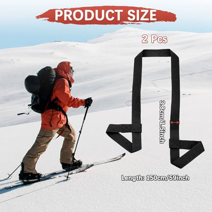 Roller Skate Leash - Adjustable Ski Boots Carrier Strap Use for Ski Boots & Snowboard Boots - color: Black