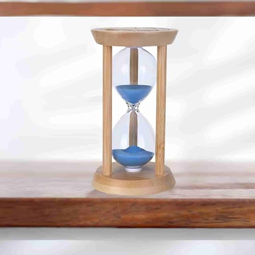 Mini Wooden Sand Timers,100% Bamboo Hourglass Sand Timers 2Min Sandglass Timer for Toothbrush Timer Games Classroom Home Office Cooking（Blue+2Min） - color: Blue, size: 2Min
