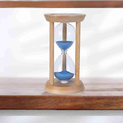 Mini Wooden Sand Timers,100% Bamboo Hourglass Sand Timers 2Min Sandglass Timer for Toothbrush Timer Games Classroom Home Office Cooking（Blue+2Min） - color: Blue, size: 2Min