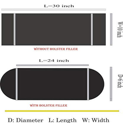 Saffron Bolster Removable Cover Cotton (Burgundy, 6" x 24"(15 cm x 60 cm)) - size: 6" x 24"(15 cm x 60 cm)