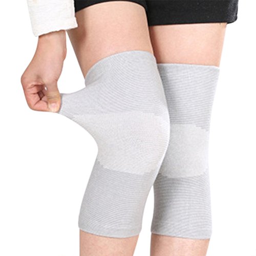 JUMISEE (One Pair Cotton Knee Sleeves for Knee Support, Circulation Improvement & Pain Relief Compression Knee Brace - color: Gray, size: X-Large