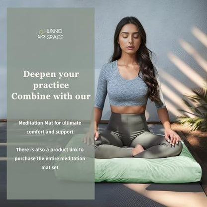 Meditation Cushion Set Zafu & Zabuton – Buckwheat Hull & Memory Foam, Adjustable Floor Pillow for Yoga, Meditation & Sitting, Removable Velvet Cover (Sage Green) - color: Sage Green