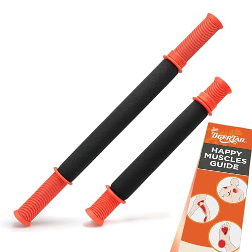 Tiger Tail Massage Sticks Portable Roller Bundle: Original 18in & Roadster 11in, Deep Tissue Foam Roller Body Massage and Myofascial Release Tool for Legs, Neck, Calves, Thighs, Shins & Back