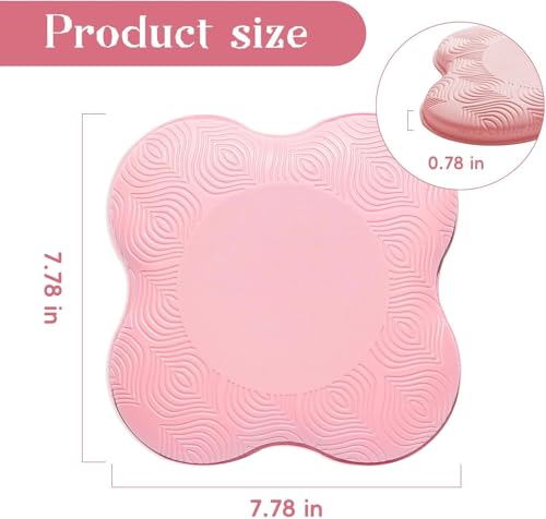 2PC Extra Thick Foam Yoga Knee Pads - Non-Slip Cushion for Knees & Elbows Ideal for Fitness Travel Meditation Kneeling Balance Floor Pilates - color: Pink