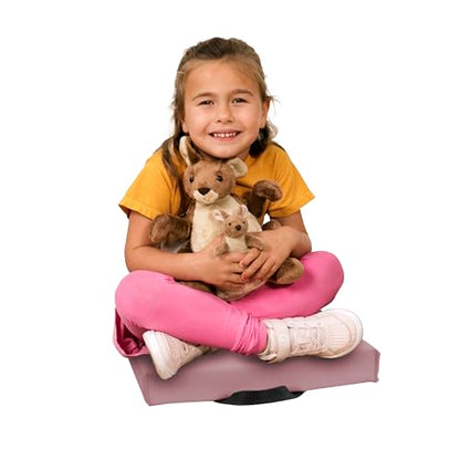 FDP SoftScape 12 inch Square Toddler Floor Cushions with Handles Flexible Seating for Daycare, Preschool, Playroom 1.5 inch Deluxe Foam (4-Piece) - Teddy - color: Teddy