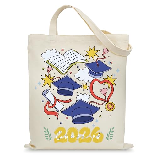 Aesthetic Canvas Tote Bag for Women with Inner Pocket - color: Graduation-26