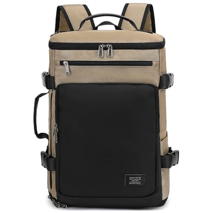 Kalesi Gym Duffle Bag Backpack 4-Way Waterproof with Shoes Compartment for travel Sport Hiking laptop - color: Business-khaki