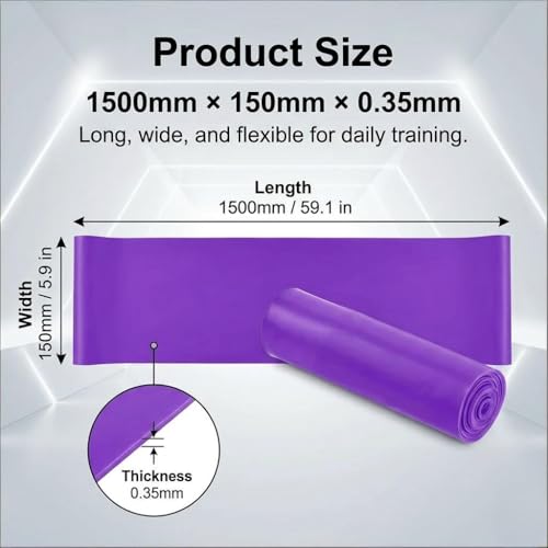 Resistance Band Portable Elastic Fitness Stretch Band for Yoga, Pilates, Home Strength Training and Athletic Tension Exercises - color: Purple