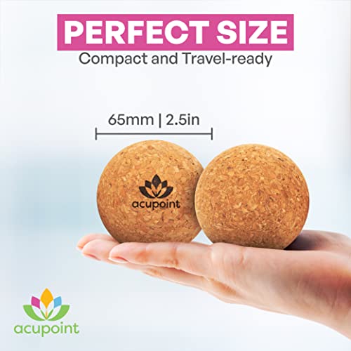 Acupoint Physical Massage Therapy Lacrosse Ball Set Ideal for Yoga Deep Tissue Massage Trigger Point Therapy and Myofascial Release Physical Therapy Equipment Back Foot Plantar Fasciitis (Cork) - style: Cork