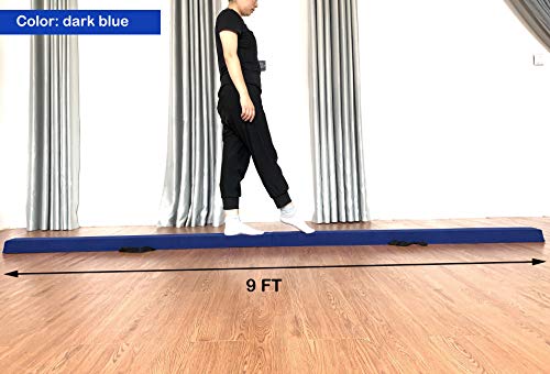 Marfula 6 FT / 8 FT / 9 FT Folding Gymnastics Beam Foam Balance Floor Beam - color: Blue, size: 9 Ft