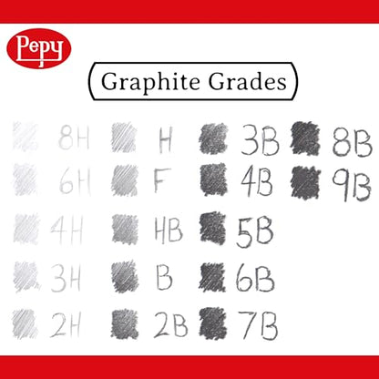 Pepy Graphite Professional Drawing Pencils - Set of 12 7H Pre-Sharpened Black Lead Pencils; Perfect for Drawing, Sketching and Shading, Graphic and Fine Art - style: Set of 12 - 7H