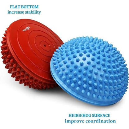 Yes4All Hedgehog Balance Pods for Exercise, Core Body Balancing, Balance Pods for Youth & Adults with Hand Pump - Set of 5 - style: A. Hedgehog - 6pcs