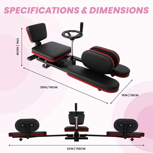 Leg Stretcher Machine 440LBS, 240° Adjustable Split Machine for Deep Stretching, Heavy Duty Hamstring Stretcher with Steering Wheel, Flexibility Training Equipment for Yoga & MMA