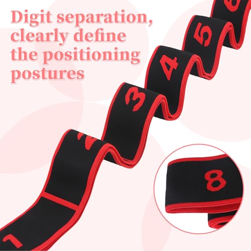 8-Section Dance Stretching Belt, Multi-Loop Pilates Pull Strap with Numbers, Elastic Latin Dance Stretch Band for Yoga, - color: Purple