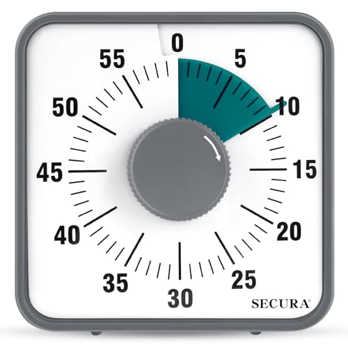 Secura 7.5 Inch Visual Timer, 60 Minute Visual Oversize Countdown Timer for Kids and Adults, Durable Mechanical Time Management Tool (Dark Green) - color: Dark Green
