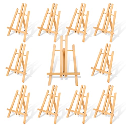 10 Pack 11.8" Wooden Easel, Easel Stand for Painting | Tabletop Easel for Artist/Students/Beginners, Portable Canvas Photo Picture Sign Holder - style: 11.8‘’- 10 PK