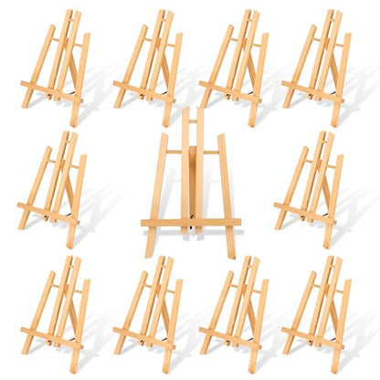 10 Pack 11.8" Wooden Easel, Easel Stand for Painting | Tabletop Easel for Artist/Students/Beginners, Portable Canvas Photo Picture Sign Holder - style: 11.8‘’- 10 PK