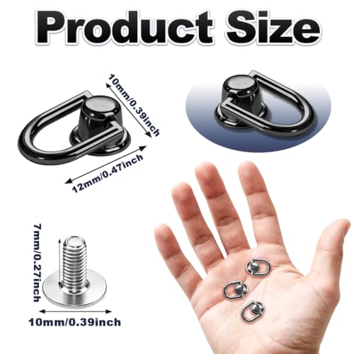40Pcs D Rings for Purse,Metal D Rings for Bag Making, Purse Hardware for Handbags, Crossbody Straps, Leather Craft, DIY Bag Repair(Black) - color: Black