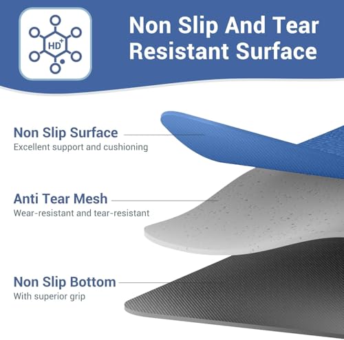 Avoalre Yoga Mat Foldable - Textured Non Slip Exercise Mat -Travel Lightweight Hot Yoga Mat with Carry Bag for Pilates & Home Workouts (72" L x 32" W x 3mm Thick) - color: Blue
