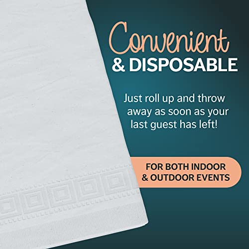 HOUZZKINGZ USA Paper Tablecloths for Rectangle Tables | 54” X 108” – 4 Pack | White Paper Disposable Tablecloth | 3-Ply Premium Paper & Plastic Table Cloths for Parties Disposable - size: 4 Pack