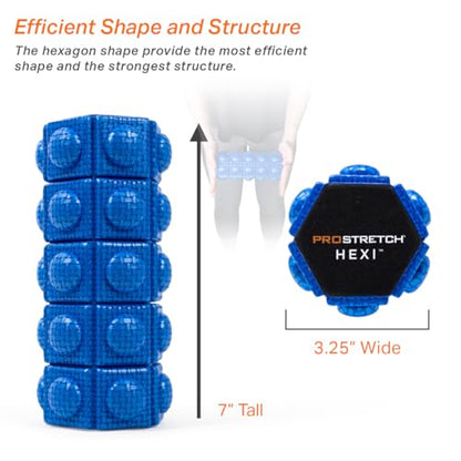 ProStretch Hexi, Mini Foam Roller for Sore Muscles & Deep Tissue Recovery | Travel Textured Foam Roller for Deep Tissue Therapy, Muscle Massage & Myofascial Trigger Point Release